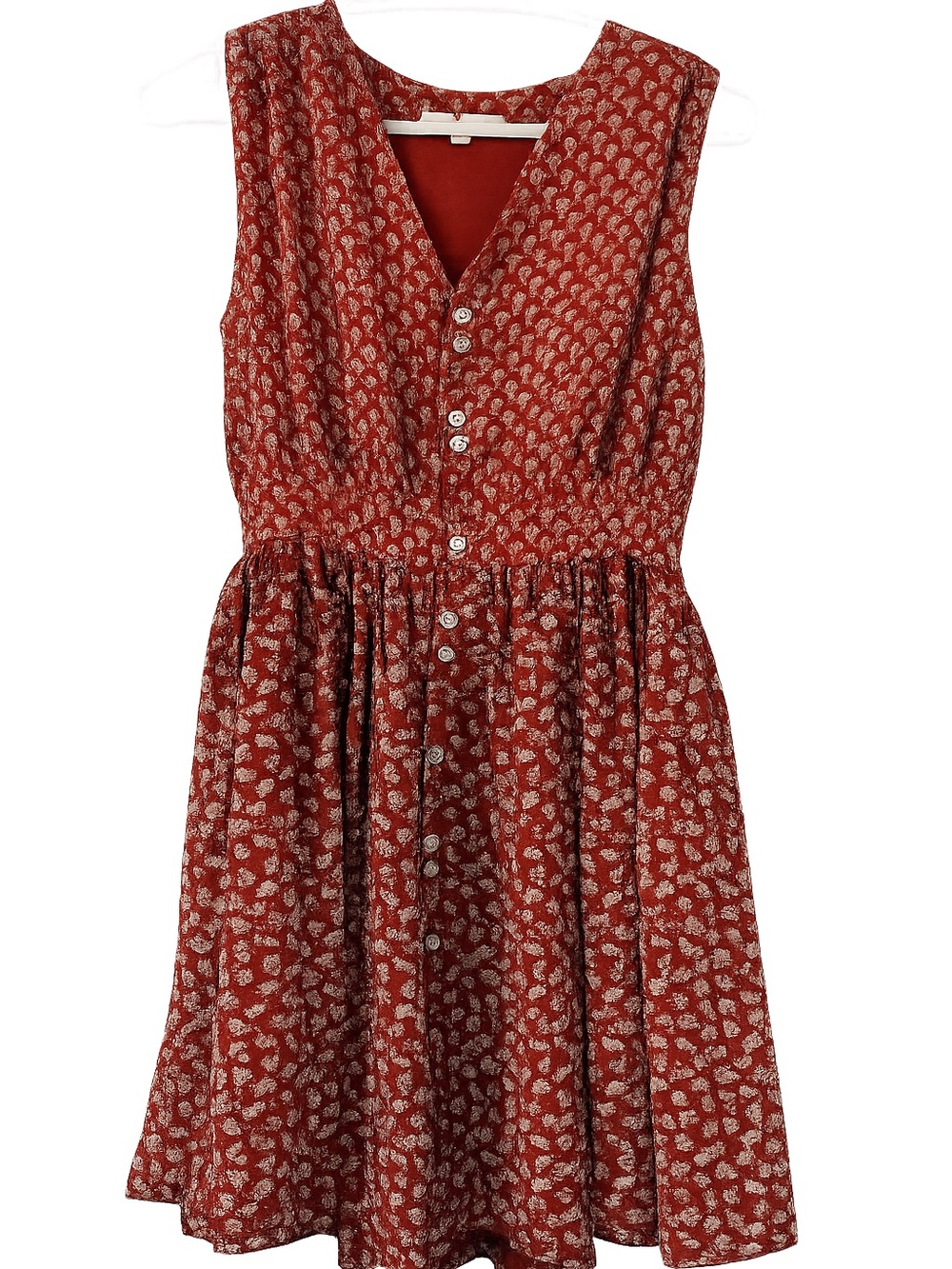 👗(3/$50) Rust Button-Front Sleeveless Romper
